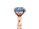 Rose gold Fancy Blue Cushion  Solitaire Diamond Ring with Bamboo Band and Four-Prong Setting_57
