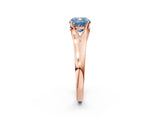 Rose gold Fancy Blue Cushion  Solitaire Diamond Ring with Cathedral Band and Four-Prong Setting_67