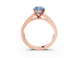 Rose gold Fancy Blue Cushion  Solitaire Diamond Ring with Channel-Set Band and Four-Prong Setting_6