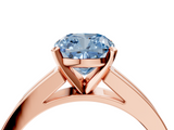 Rose gold Fancy Blue Cushion  Solitaire Diamond Ring with Channel-Set Band and Four-Prong Setting_7