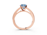 Rose gold Fancy Blue Cushion  Solitaire Diamond Ring with Four-Prong Setting and Classic Band_6
