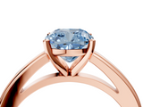 Rose gold Fancy Blue Cushion  Solitaire Diamond Ring with Four-Prong Setting and Classic Band_7