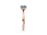 Rose gold Fancy Blue Cushion  Solitaire Diamond Ring with Four-Prong Setting on a Plain Band_22