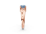 Rose gold Fancy Blue Cushion  Solitaire Diamond Ring with Six-Prong Cathedral Setting_34