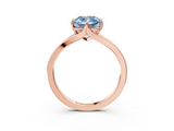 Rose gold Fancy Blue Cushion  Solitaire Diamond Ring with Six-Prong Setting and Tapered Band_20