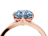 Rose gold Fancy Blue Cushion  Solitaire Diamond Ring with Six-Prong Setting and Tapered Band_21