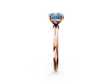 Rose gold Fancy Blue Cushion  Solitaire Diamond Ring with Six-Prong Setting on a Classic Band 2
