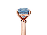 Rose gold Fancy Blue Cushion  Solitaire Diamond Ring with Six-Prong Setting on a Classic Band 5