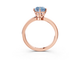 Rose gold Fancy Blue Cushion  Solitaire Diamond Ring with Six-Prong Setting on a Classic Band_6
