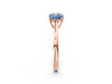 Rose gold Fancy Blue Cushion  Solitaire Diamond Ring with Split Shank and Four-Prong Setting_14