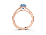 Rose gold Fancy Blue Cushion  Solitaire Diamond Ring with Split Shank and Four-Prong Setting_15