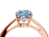 Rose gold Fancy Blue Cushion  Solitaire Diamond Ring with Split Shank and Four-Prong Setting_16
