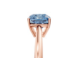 Rose gold Fancy Blue Cushion  Solitaire Diamond Ring with Split Shank and Four-Prong Setting_17