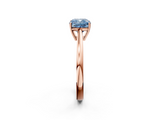Rose gold Fancy Blue Cushion  Solitaire Diamond Ring with Split Shank and Four-Prong Setting_22