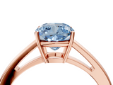 Rose gold Fancy Blue Cushion  Solitaire Diamond Ring with Split Shank and Four-Prong Setting_24