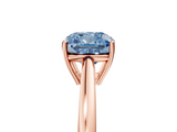 Rose gold Fancy Blue Cushion  Solitaire Diamond Ring with Split Shank and Four-Prong Setting_25