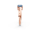 Rose gold Fancy Blue Cushion  Solitaire Diamond Ring with Tapered Band and Four-Prong Setting_51