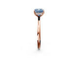 Rose gold Fancy Blue Cushion  Solitaire Diamond Ring with a Classic Band and Four-Prong Setting 3