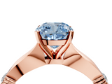 Rose gold Fancy Blue Cushion  Solitaire Diamond Twisted Band with Four-Prong Setting_88