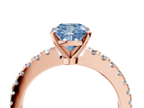 Rose gold Fancy Blue Cushion  Solitaire Diamond with Pavé Band and Four-Prong Setting_50