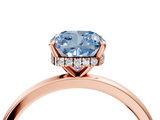 Rose gold Fancy Blue Cushion  Solitaire Engagement Ring with Cathedral Band and Four-Prong Setting_25