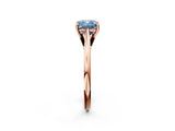 Rose gold Fancy Blue Cushion  Solitaire Engagement Ring with Four-Prong Setting and Classic Band 2