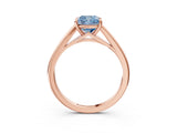 Rose gold Fancy Blue Cushion  Solitaire Engagement Ring with Four-Prong Setting and Classic Band 3