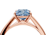 Rose gold Fancy Blue Cushion  Solitaire Engagement Ring with Four-Prong Setting and Classic Band 4