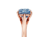 Rose gold Fancy Blue Cushion  Solitaire Engagement Ring with Four-Prong Setting and Classic Band 5