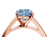 Rose gold Fancy Blue Cushion  Solitaire Engagement Ring with Four-Prong Setting and Tapered Band_7