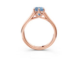 Rose gold Fancy Blue Cushion  Solitaire Engagement Ring with Six-Prong Setting and Classic Band 4