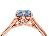 Rose gold Fancy Blue Cushion  Solitaire Engagement Ring with Six-Prong Setting and Classic Band 5