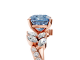 Rose gold Fancy Blue Cushion  Solitaire Marquise Twist Band with Six-Prong Setting_80
