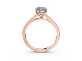 Rose gold Fancy Blue Cushion  Solitaire Pavé Band with Four-Prong Setting_47