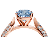 Rose gold Fancy Blue Cushion  Solitaire Pavé Diamond Engagement Ring with Four-Prong Setting_160