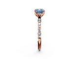 Rose gold Fancy Blue Cushion  Solitaire Pavé Diamond Engagement Ring with Four-Prong Setting_27