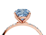 Rose gold Fancy Blue Cushion  Solitaire Pavé Diamond Engagement Ring with Four-Prong Setting_29