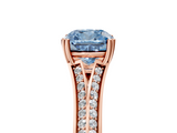 Rose gold Fancy Blue Cushion  Solitaire Pave Split Shank Engagement Ring with Six-Prong Setting_43