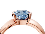 Rose gold Fancy Blue Cushion  Solitaire Tension Set Diamond Ring with Wide Band_23
