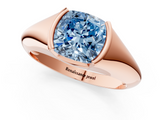 Rose gold Fancy Blue Cushion  Solitaire Tension Set Diamond Ring_21
