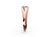 Rose gold Fancy Blue Cushion  Solitaire Tension Set Diamond Ring_22