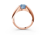 Rose gold Fancy Blue Cushion  Solitaire Tension Set Diamond Ring_23