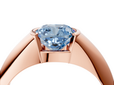 Rose gold Fancy Blue Cushion  Solitaire Tension Set Diamond Ring_24