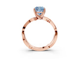 Rose gold Fancy Blue Cushion  Solitaire Twist Band with Pavé Accents and Four-Prong Setting_24