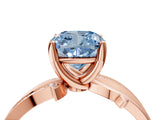 Rose gold Fancy Blue Cushion  Solitaire Twist Band with Pavé Accents and Four-Prong Setting_25