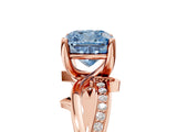 Rose gold Fancy Blue Cushion  Solitaire Twist Band with Pavé Accents and Four-Prong Setting_26