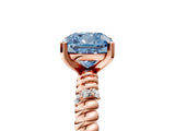 Rose gold Fancy Blue Cushion  Solitaire Twisted Band Prong Set Engagement Ring_65