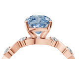 Rose gold Fancy Blue Cushion  Solitaire Twisted Band with Prong Setting 5