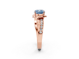 Rose gold Fancy Blue Cushion  Solitaire Twisted Band with Prong Setting_5