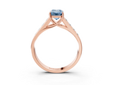 Rose gold Fancy Blue Emerald  Brilliant Channel-Set Solitaire Ring with Four-Prong Setting_23